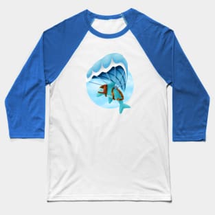 Dolphin flying with the wave(parachute jump) Baseball T-Shirt